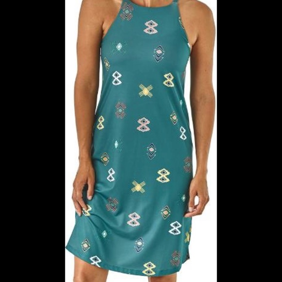 NWOT Patagonia Sliding Rock Dress Spaced Out: Tasmanian Teal - Picture 2 of 6